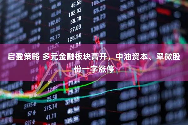 启盈策略 多元金融板块高开，中油资本、翠微股份一字涨停