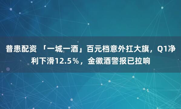 普患配资 「一城一酒」百元档意外扛大旗，Q1净利下滑12.5％，金徽酒警报已拉响